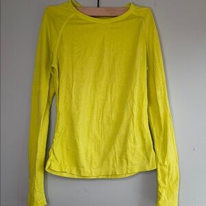 Figs Neon Yellow Women's Long Sleeve Top Size S